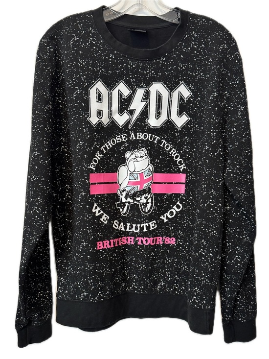 AC/DC Tops - AC/DC British Tour 82 Graphic Sweatshirt M Black Splatter Rock Band Pullover